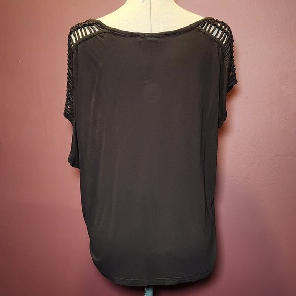 All Saints - Black Asymmetric Oversized Shirt - Picture 2 of 5